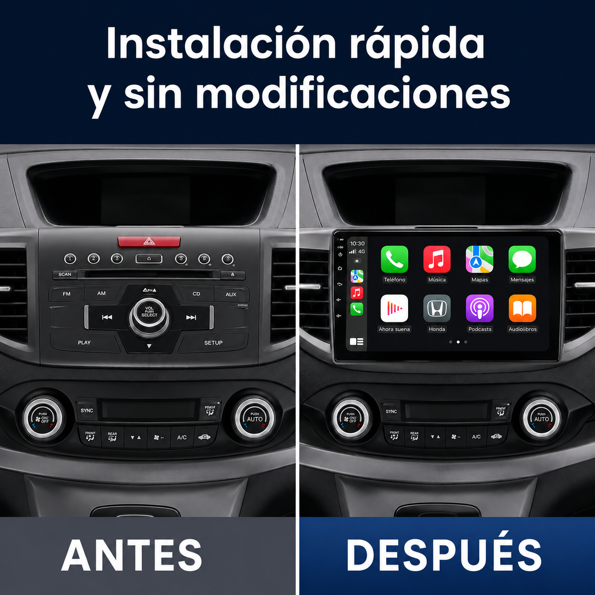 Radio pantalla CarPlay y Android Auto para Honda CRV 1 2012-2016 - foto 2