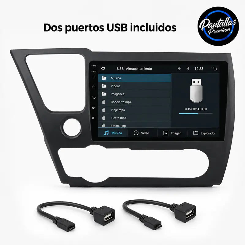 Radio pantalla CarPlay y Android Auto para Honda CIVIC Hatchback 2012-2017 - foto 12