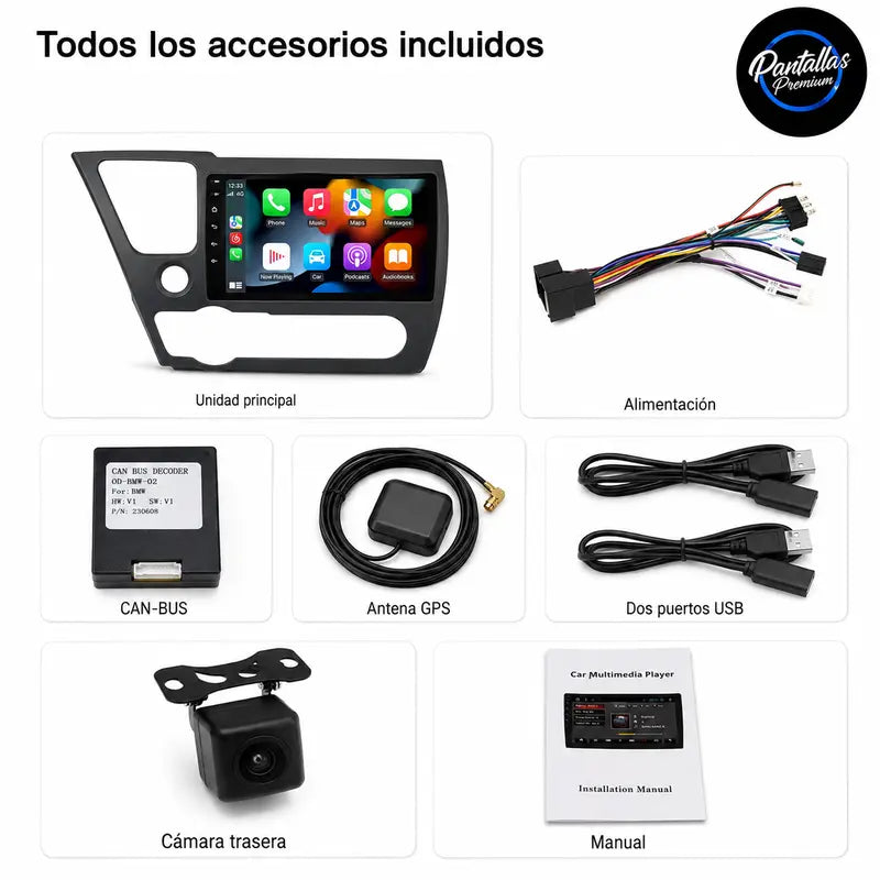 Radio pantalla CarPlay y Android Auto para Honda CIVIC Hatchback 2012-2017 - foto 13