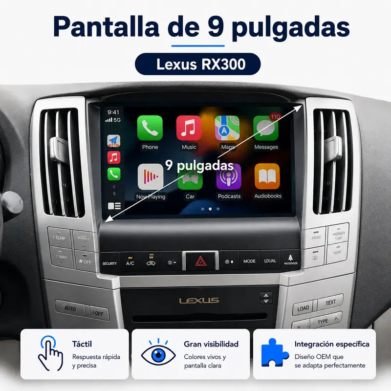 Radio pantalla CarPlay y Android Auto para Lexus RX300 - foto 11