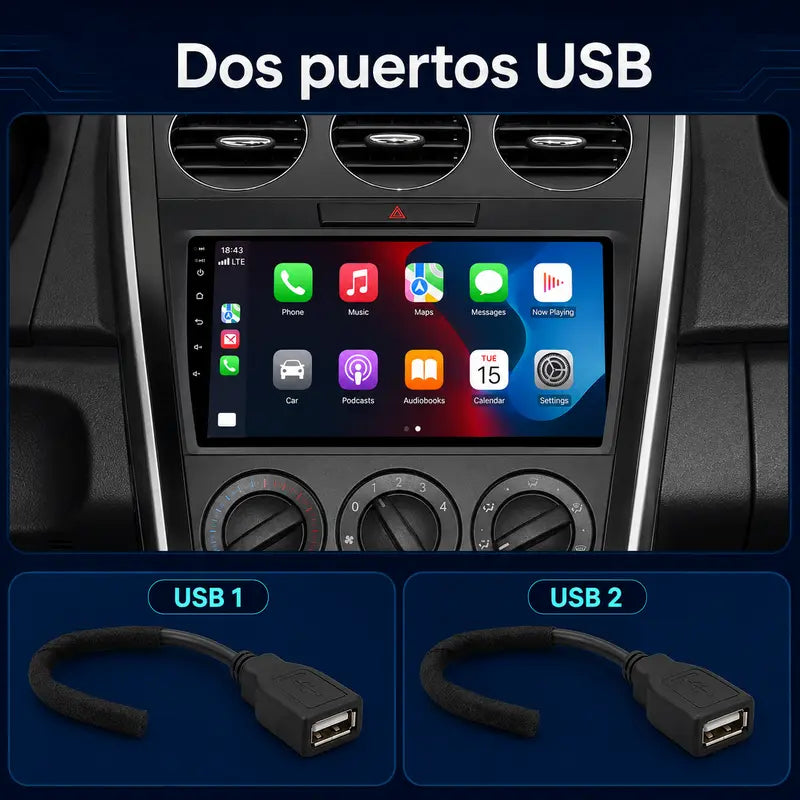 Radio pantalla CarPlay y Android Auto para Mazda CX7 2008-2015 - foto 12