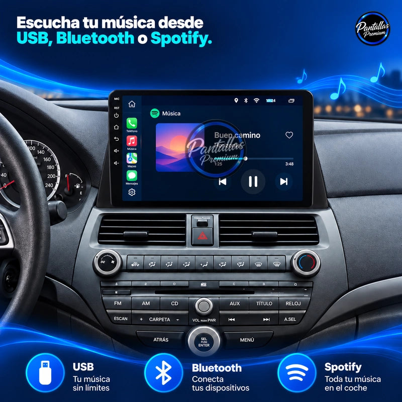 Honda Accord 8 — Escucha tu música desde USB, Bluetooth o Spotify