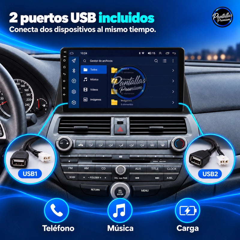 Honda Accord 8 — 2 puertos USB incluidos