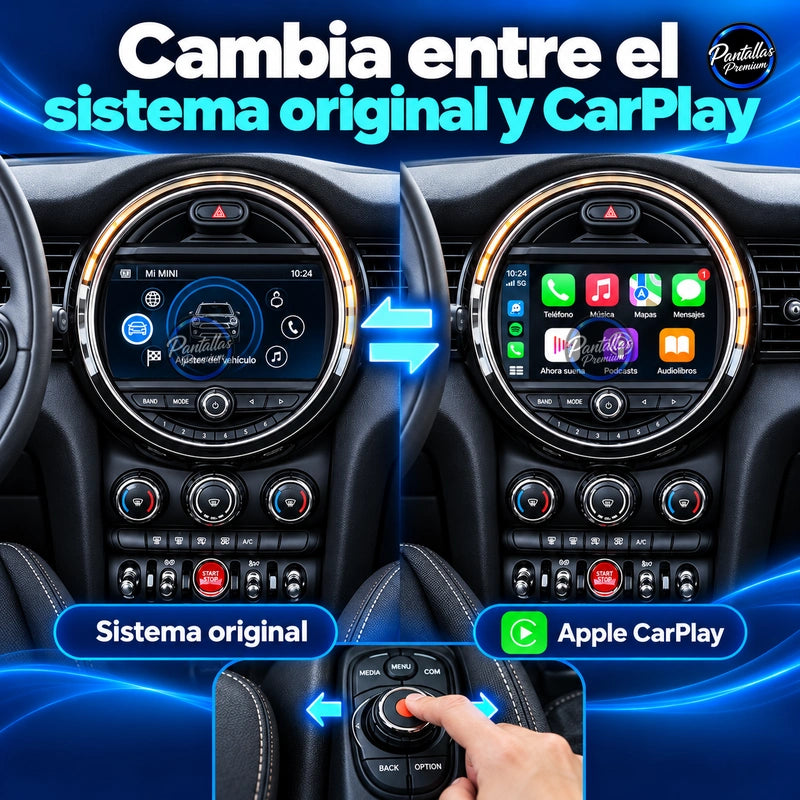 MINI Cooper — Cambia entre el sistema original y CarPlay