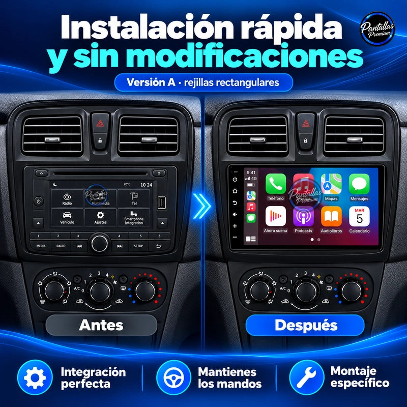 Renault Logan 2 / Dacia Sandero 2 — Instalación rápida y sin modificaciones