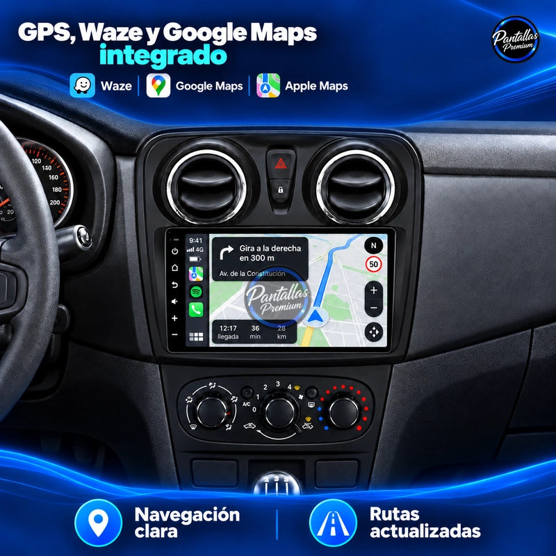 Renault Logan 2 / Dacia Sandero 2 — GPS, Waze y Google Maps integrado