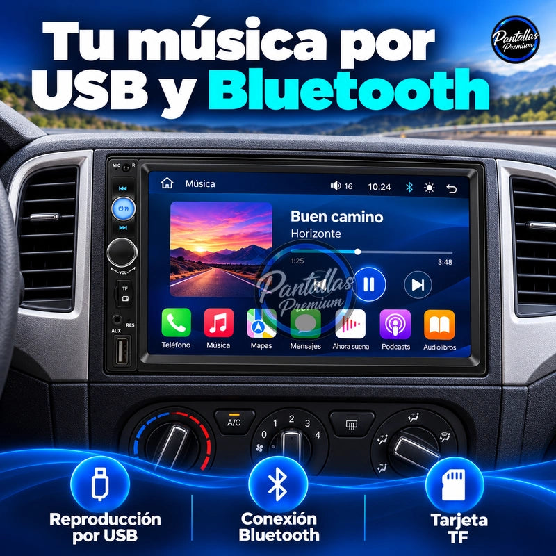 Universal 2 DIN — Tu música por USB y Bluetooth