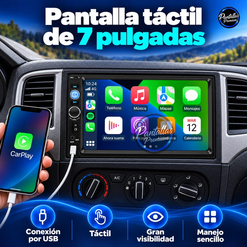 Universal 2 DIN — Pantalla táctil de 7 pulgadas