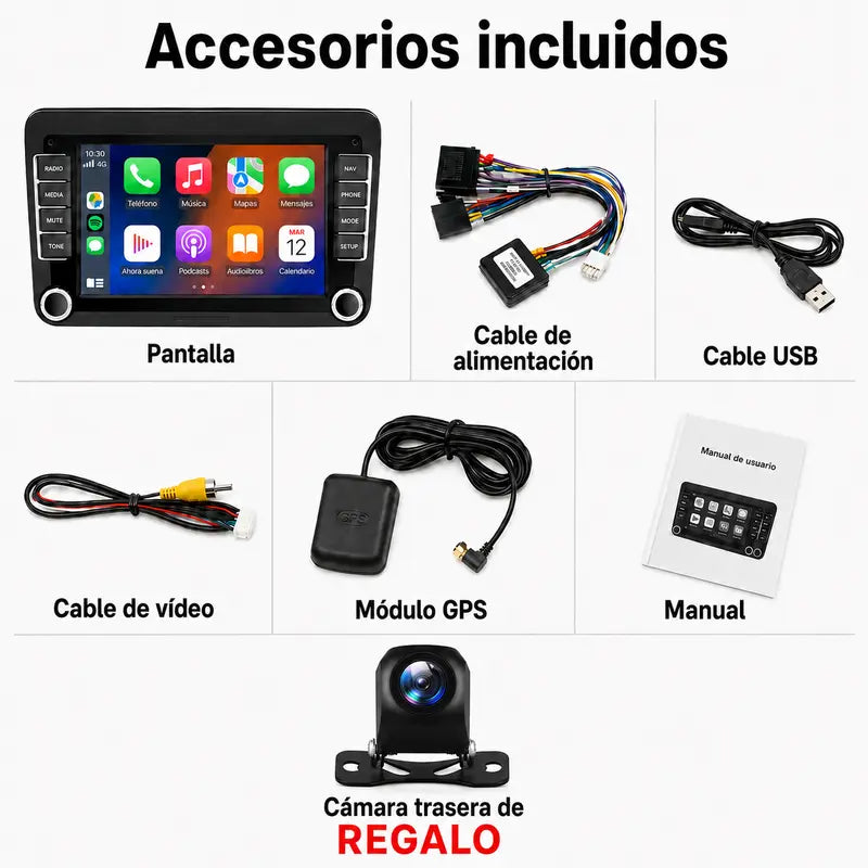 Radio pantalla CarPlay y Android Auto para Volkswagen, Seat y Skoda - foto 12