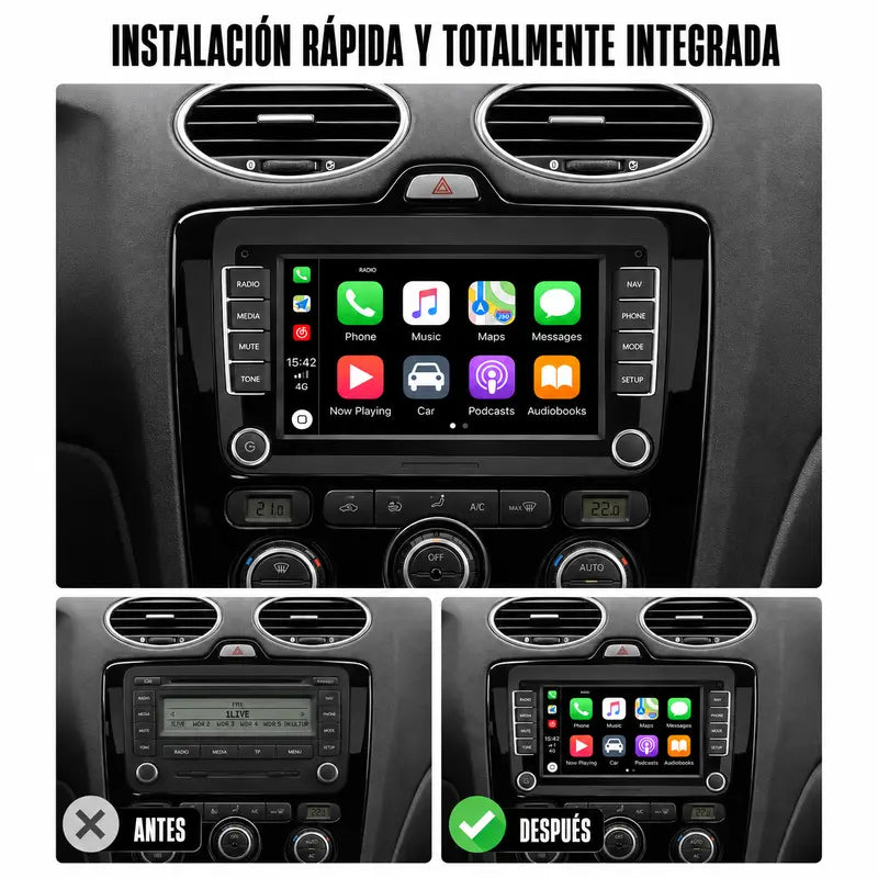 Radio pantalla CarPlay y Android Auto para Volkswagen, Seat y Skoda - foto 13