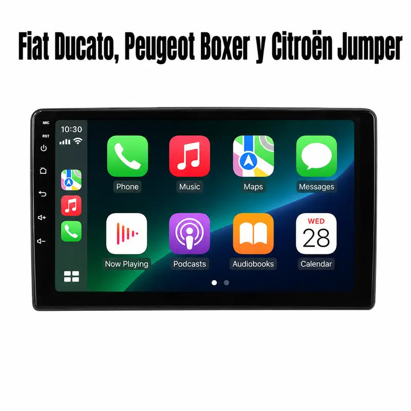 Radio pantalla CarPlay y Android Auto para Fiat Ducato Citroen Jumper Peugeot Boxer