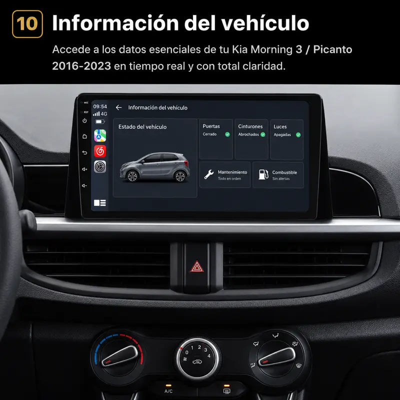 Radio pantalla CarPlay y Android Auto para KIA Morning Picanto 2011-2016 - foto 10