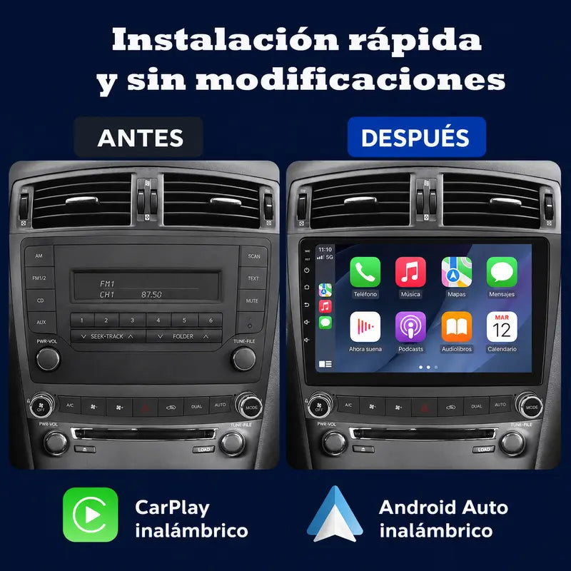 Radio pantalla CarPlay y Android Auto para Lexus IS250 XE20 2005-2013 - foto 2