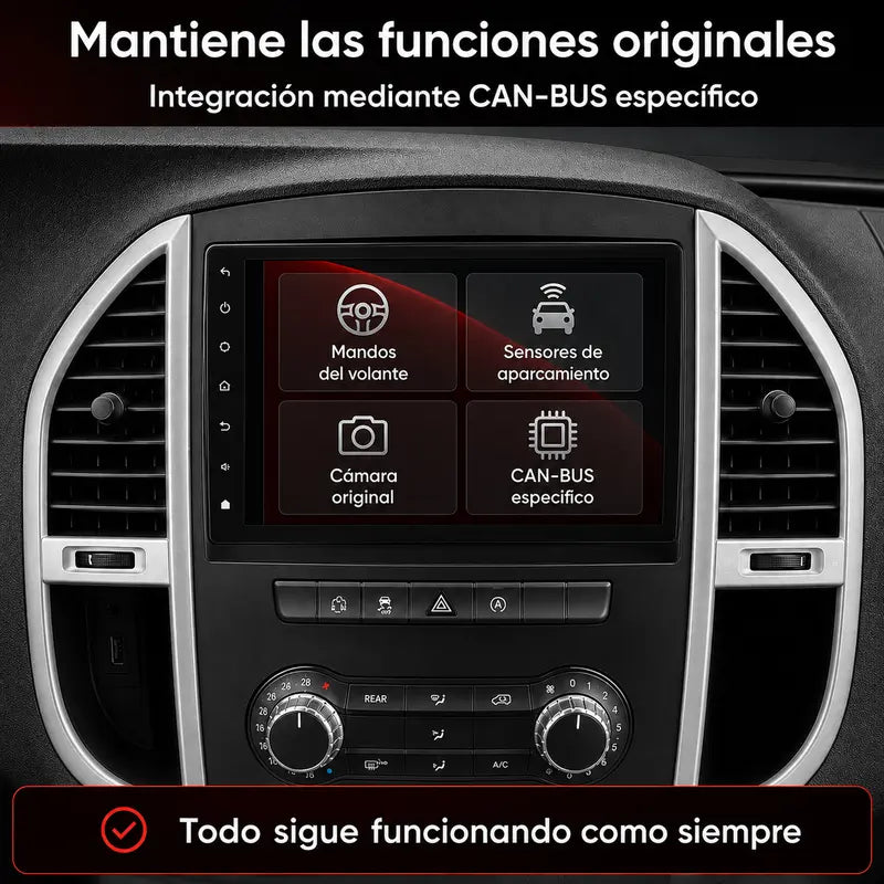 Radio pantalla CarPlay y Android Auto para Mercedes-Benz Vito 3 2014-2020 - foto 9