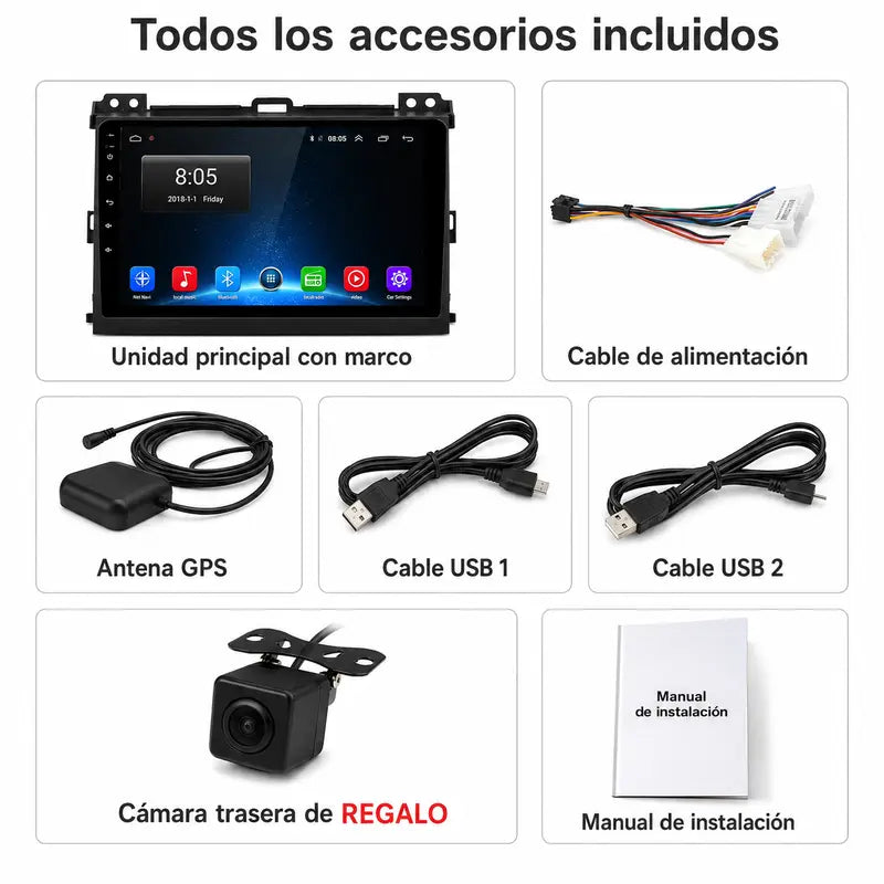Radio pantalla CarPlay y Android Auto para Toyota Land Cruiser Prado 120 2004-2009 - foto 12