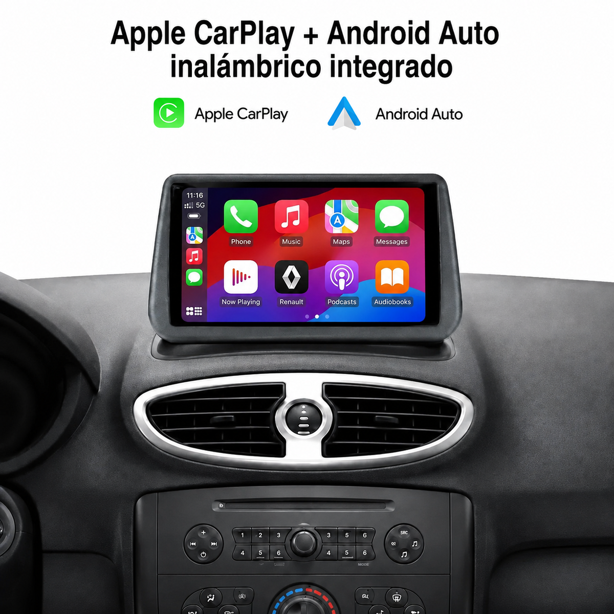 Radio pantalla CarPlay y Android Auto para Renault Clio 3 2005-2014 - foto 3