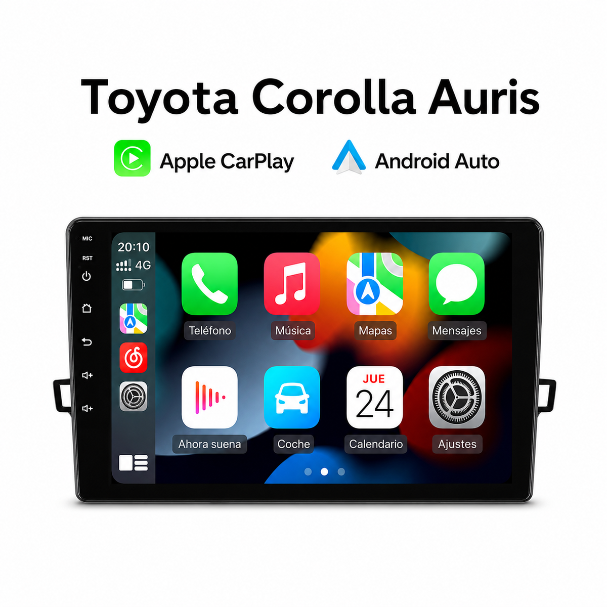 Radio pantalla CarPlay y Android Auto para Toyota Corolla Auris E150 2004-2013
