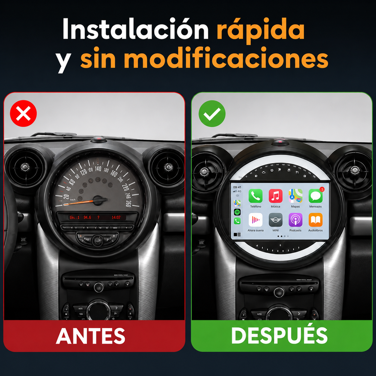 Radio pantalla CarPlay y Android Auto para BMW Mini Cooper Countryman R56 R60 2010-2016 - foto 2