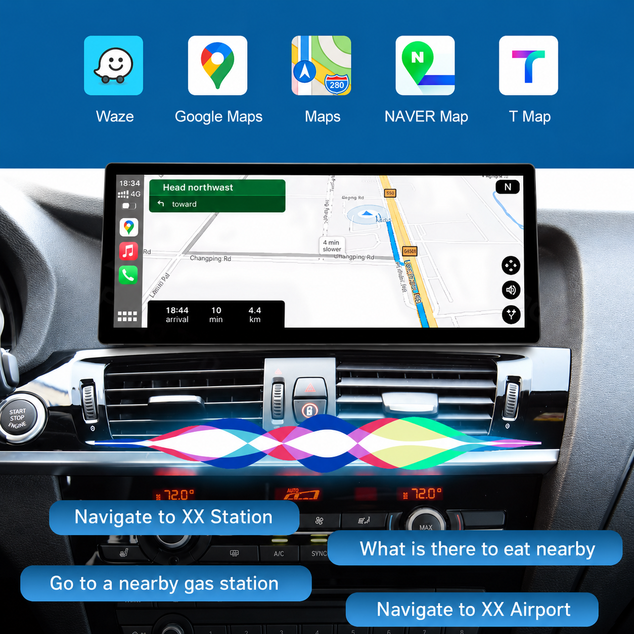 Radio Pantalla CarPlay y Android Auto para BMW X3 F25 X4 F26 2011-2022 Linux