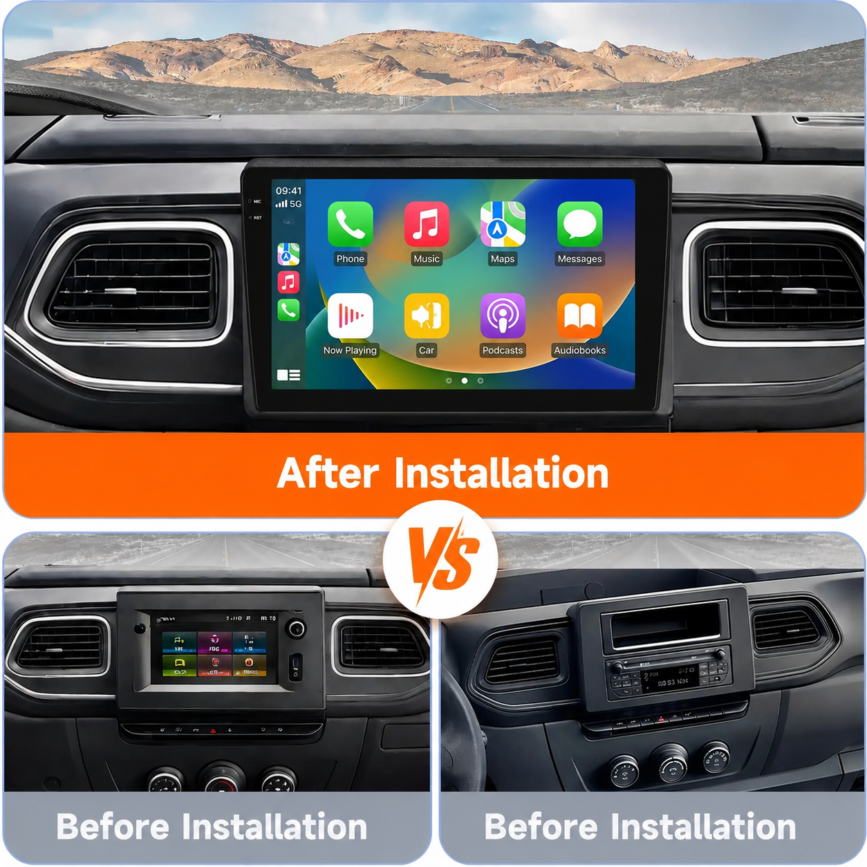 Radio Pantalla CarPlay y Android Auto para Renault Master 2018-2023