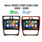 Radio Pantalla CarPlay y Android Auto para Mercedes Benz Clase C W203 / Clase CLK 2000-2009