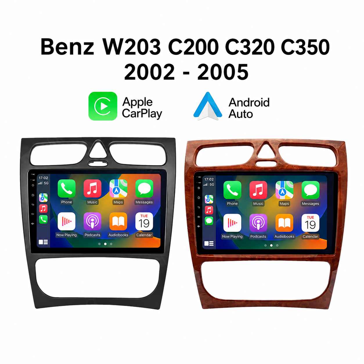Radio Pantalla CarPlay y Android Auto para Mercedes Benz Clase C W203 / Clase CLK 2000-2009