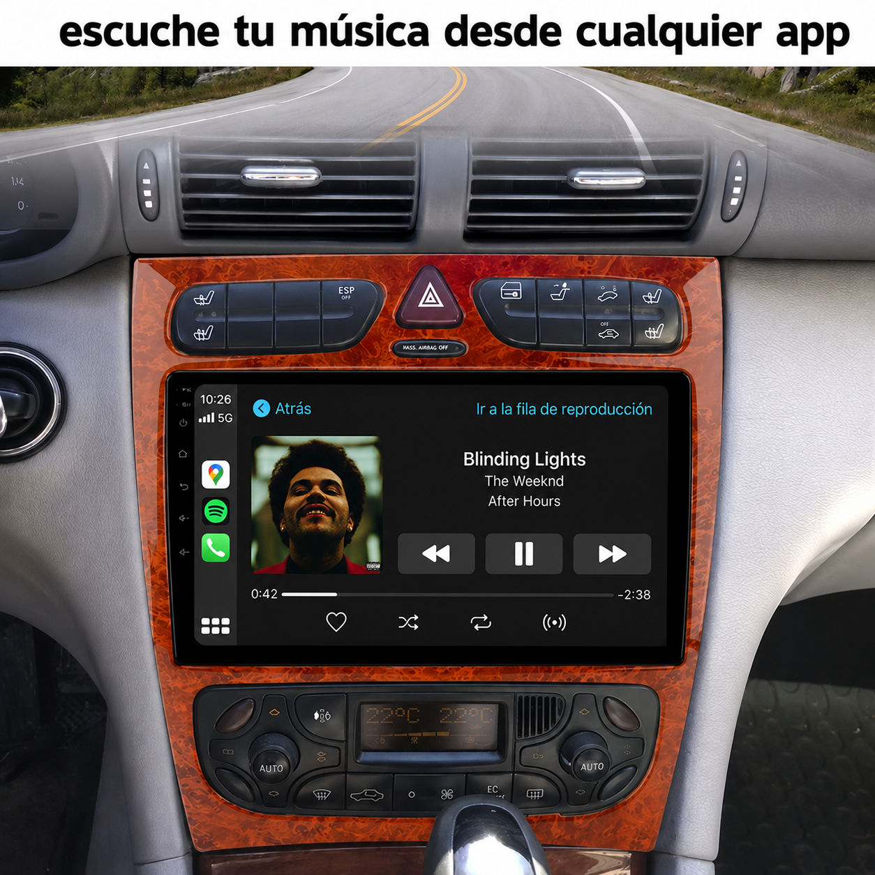 Radio Pantalla CarPlay y Android Auto para Mercedes Benz Clase C W203 / Clase CLK 2000-2009
