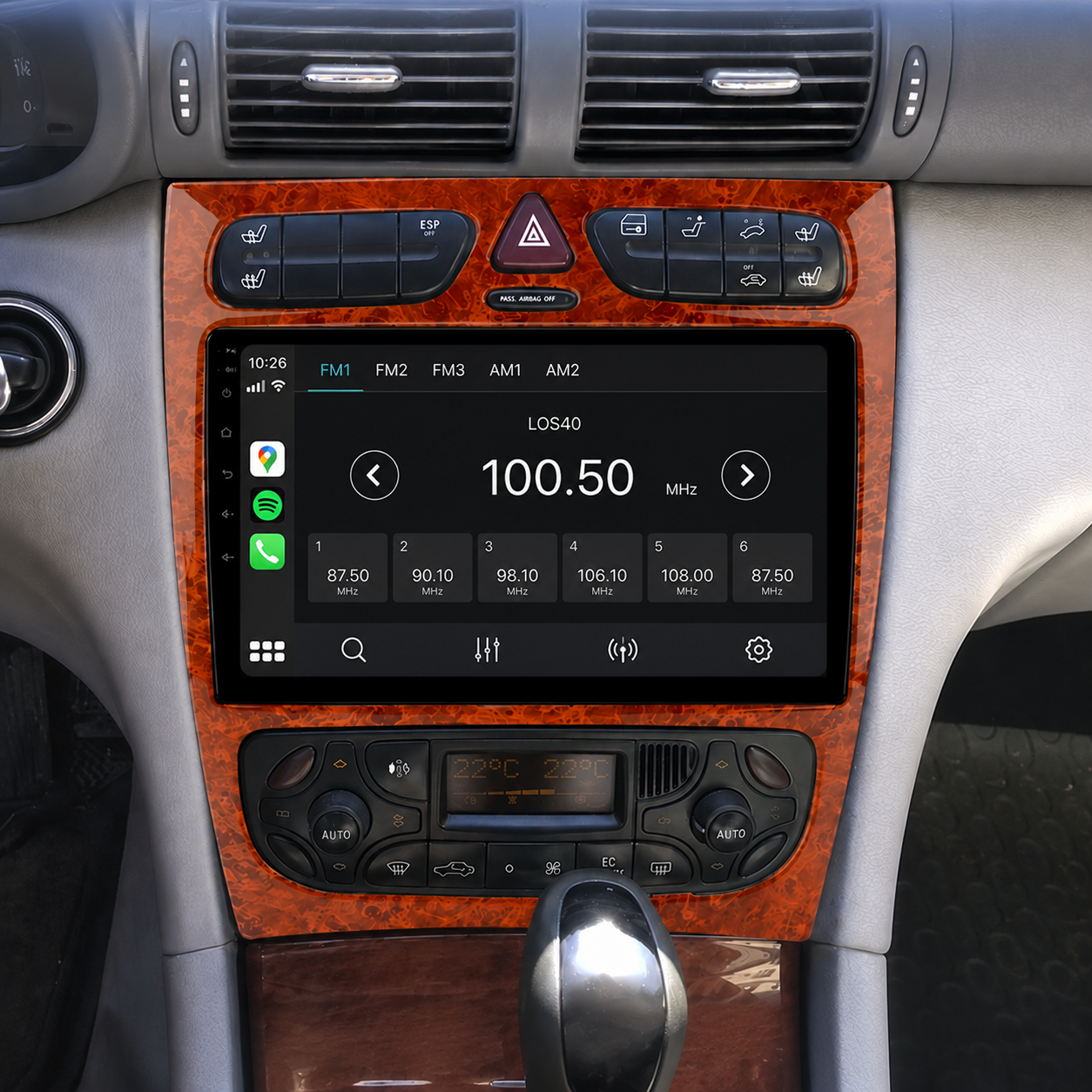 Radio Pantalla CarPlay y Android Auto para Mercedes Benz Clase C W203 / Clase CLK 2000-2009