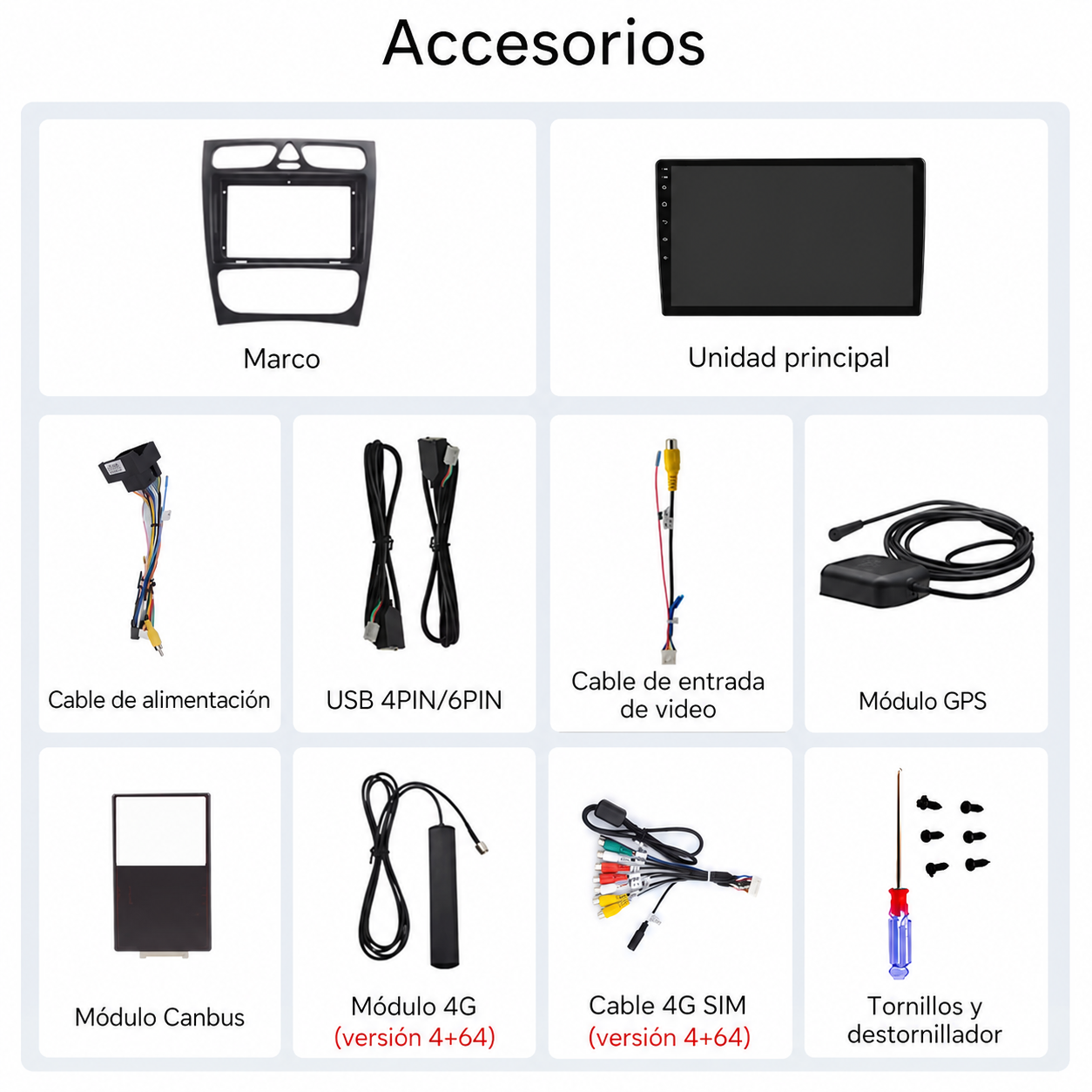 Radio Pantalla CarPlay y Android Auto para Mercedes Benz Clase C W203 / Clase CLK 2000-2009