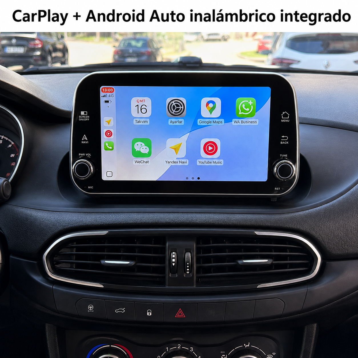 Radio Pantalla Carplay y Android Auto para  FIAT Egea Tipo 2016-2022