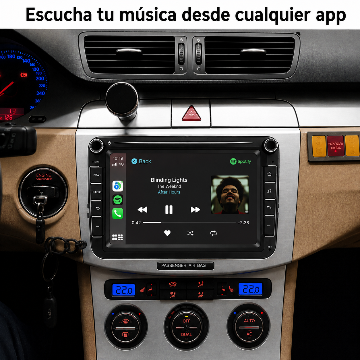 Radio Pantalla CarPlay y Android Auto para Volkswagen, Seat y Skoda