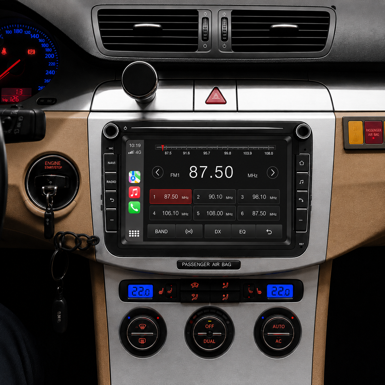 Radio Pantalla CarPlay y Android Auto para Volkswagen, Seat y Skoda