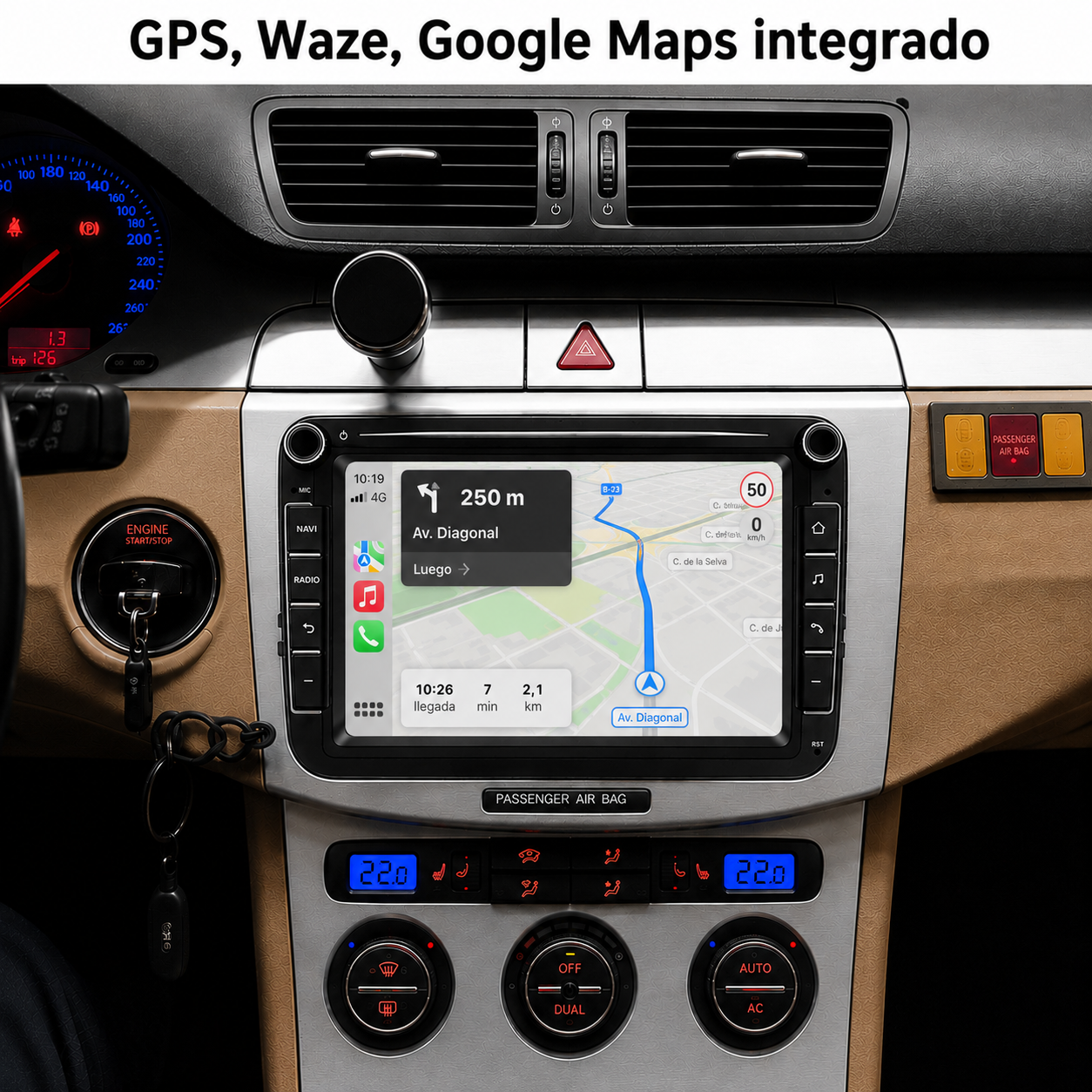 Radio Pantalla CarPlay y Android Auto para Volkswagen, Seat y Skoda