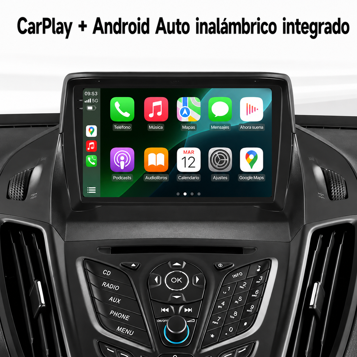 Radio pantalla CarPlay y Android Auto para Ford Escape Kuga 2 C-MAX 2012-2019 - foto 3