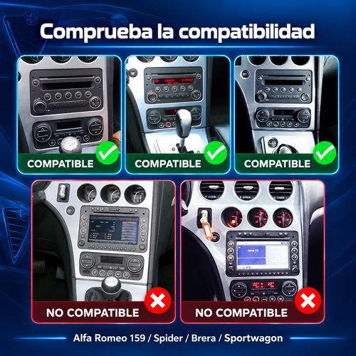 Alfa Romeo 159 Brera Spider Sportwagon - Radio Pantalla Carplay y Android Auto