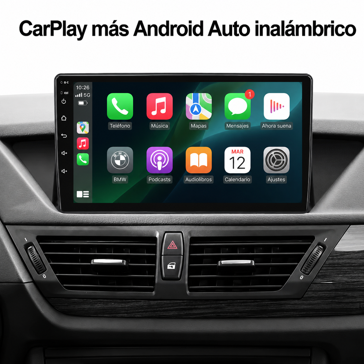 Radio Pantalla CarPlay y Android Auto para BMW X1 (E84) 2009-2017