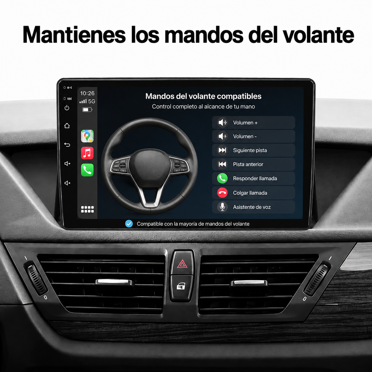 Radio Pantalla CarPlay y Android Auto para BMW X1 (E84) 2009-2017