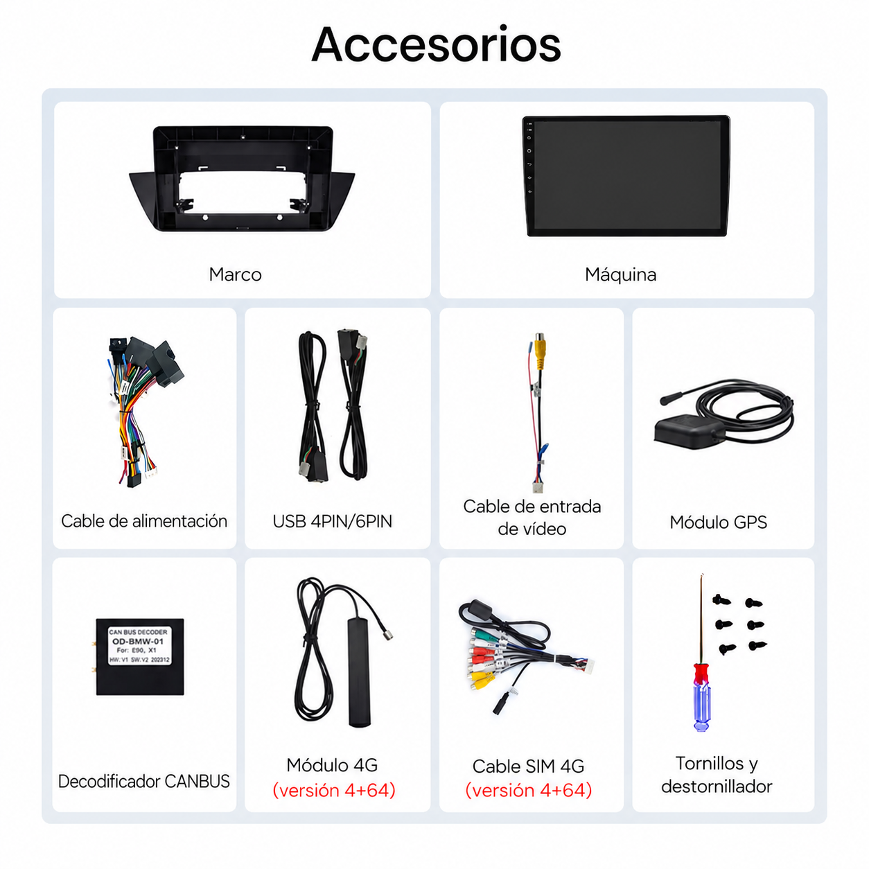 Radio Pantalla CarPlay y Android Auto para BMW X1 (E84) 2009-2017