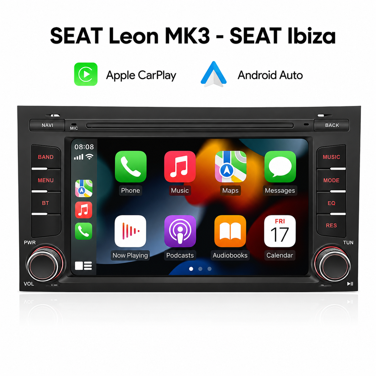 Radio pantalla CarPlay y Android Auto para Seat Leon MK3 Seat Ibiza 2012-2020
