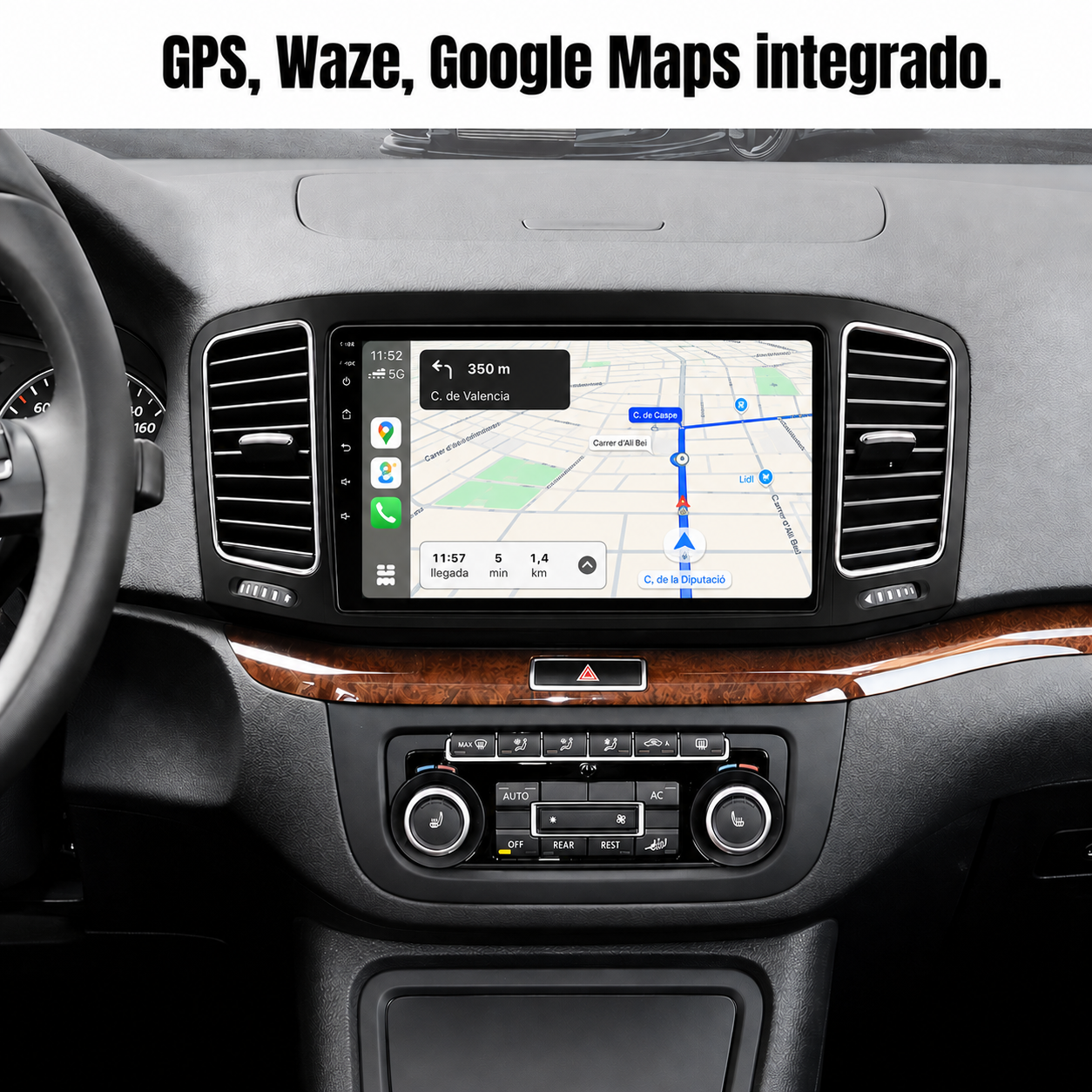 Radio Pantalla CarPlay y Android Auto para Volkswagen Sharan Seat Alhambra 2010-2021