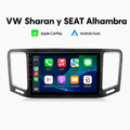 Radio Pantalla CarPlay y Android Auto para Volkswagen Sharan Seat Alhambra 2010-2021