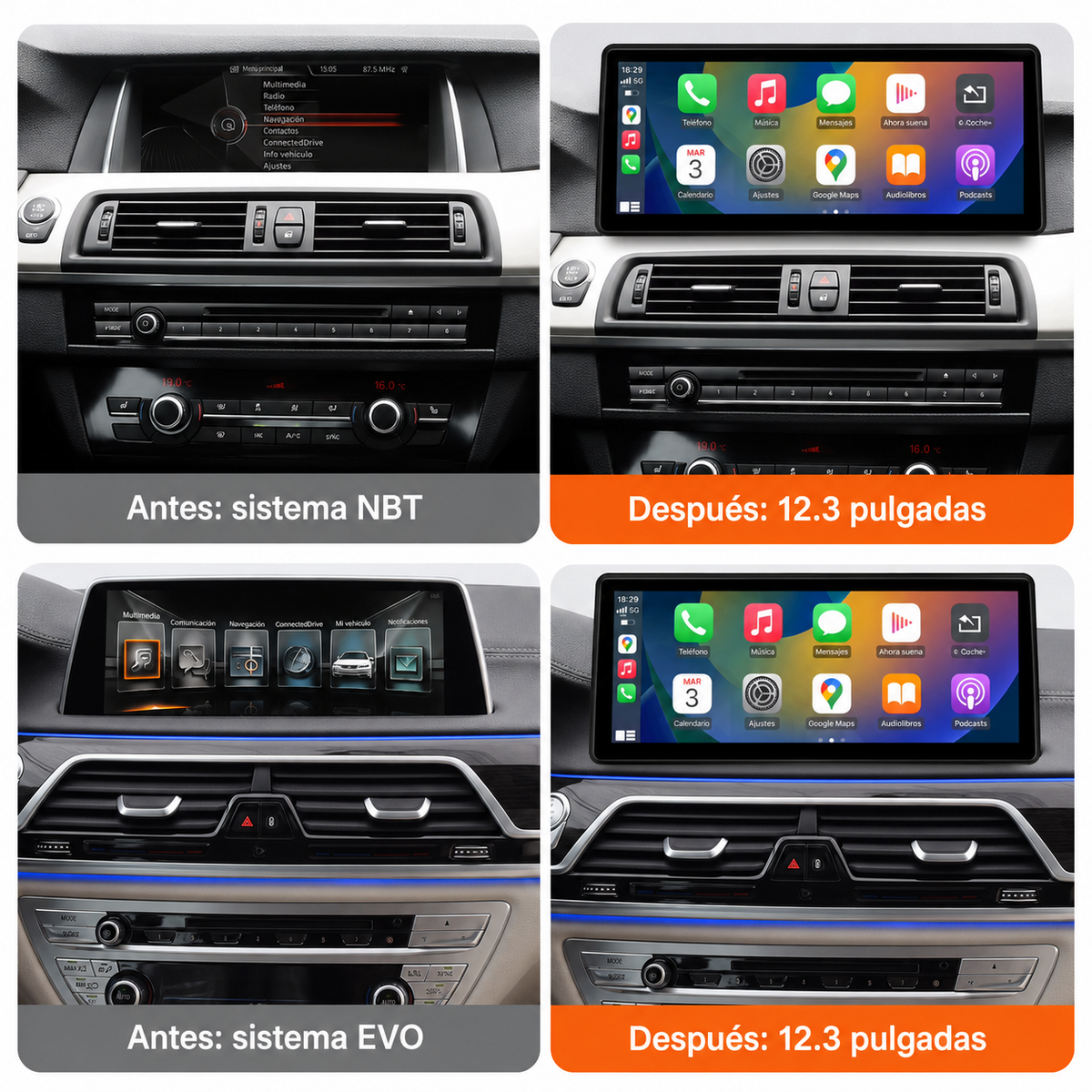 Radio pantalla CarPlay y Android Auto para BMW Serie 5 F10 F11 2011-2018 - foto 14