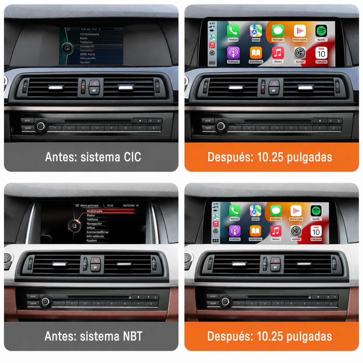 Radio pantalla CarPlay y Android Auto para BMW Serie 5 F10 F11 2011-2018 - foto 12