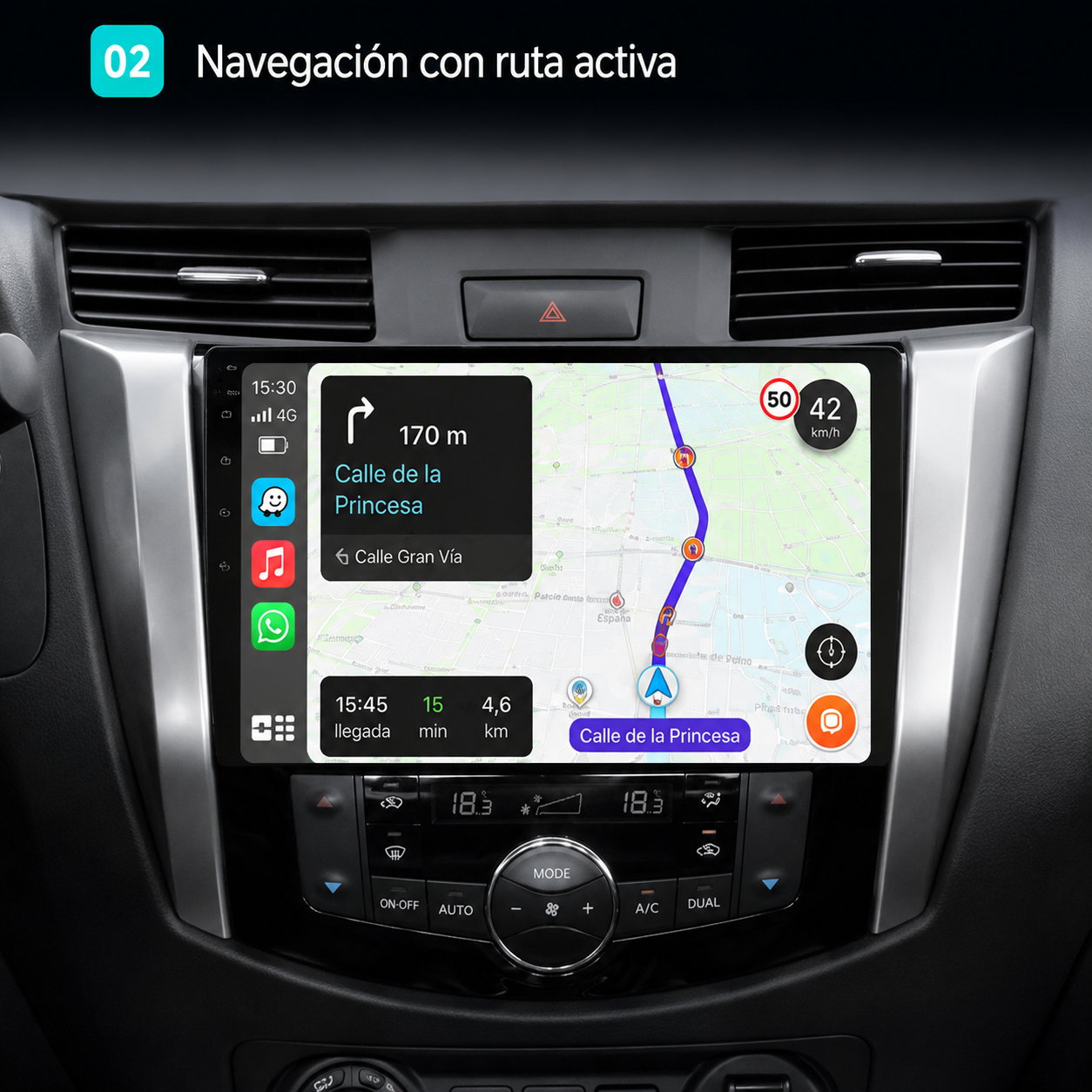 Radio Pantalla CarPlay y Android Auto para Nissan Navara Frontier NP300 2014-2024