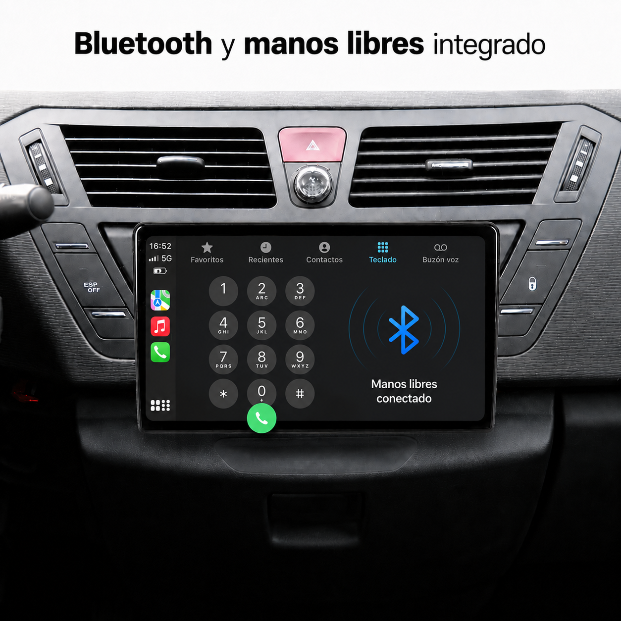 Radio Pantalla CarPlay y Android Auto para Citroen C4 Grand Picasso 2006-2013