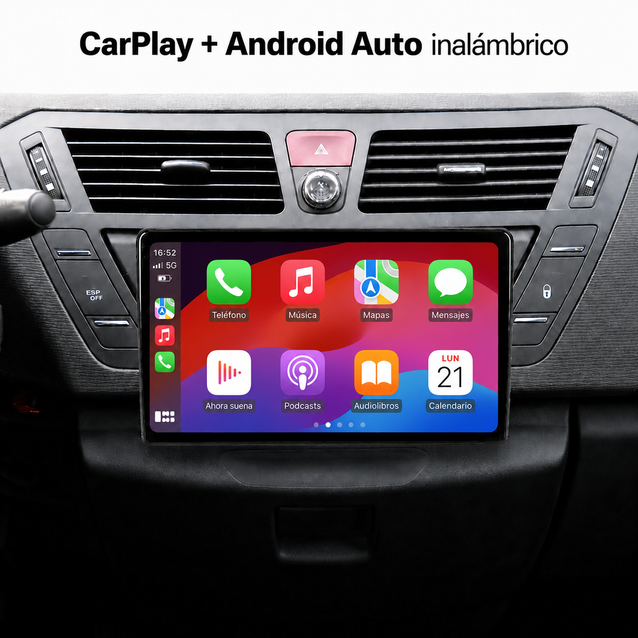 Radio Pantalla CarPlay y Android Auto para Citroen C4 Grand Picasso 2006-2013