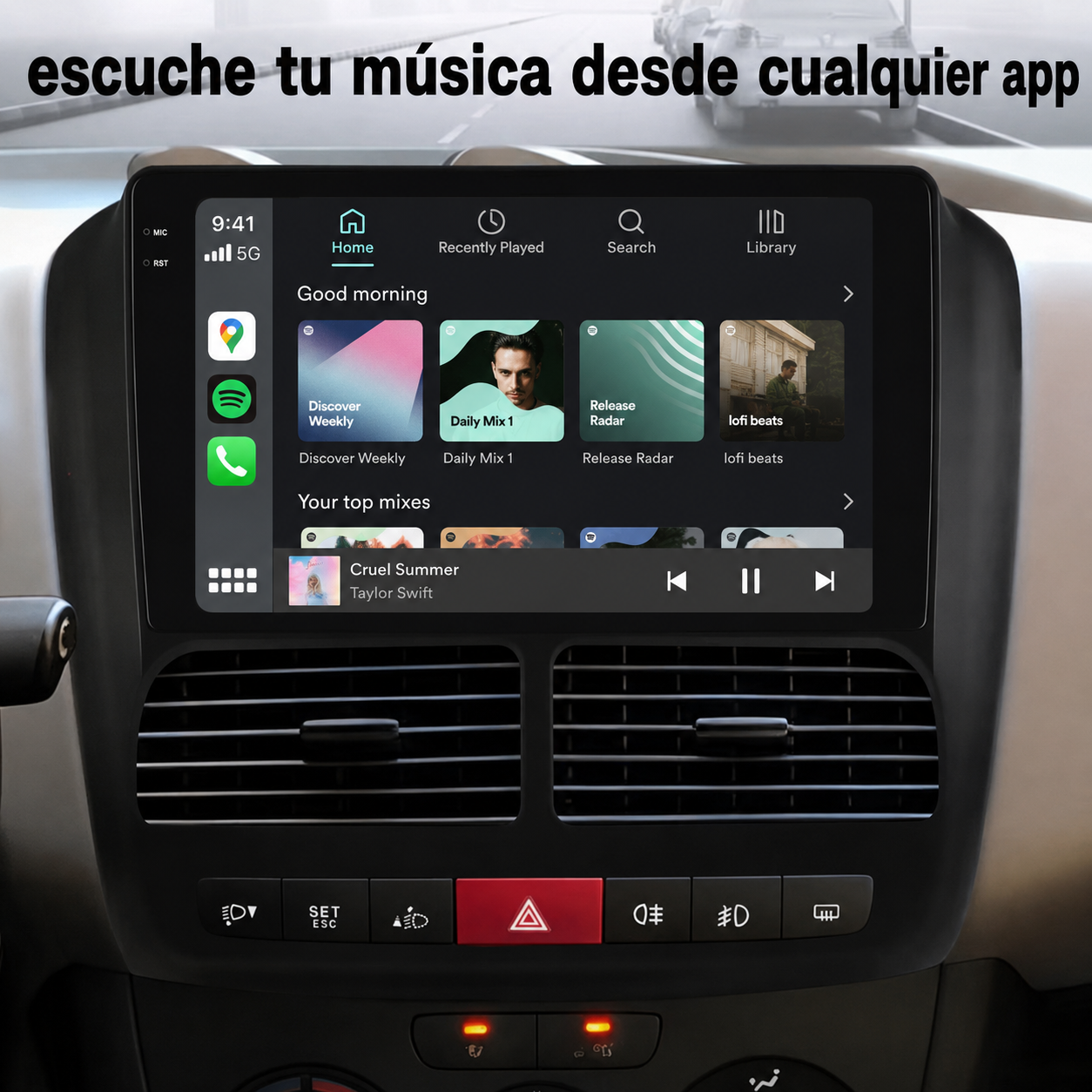 Radio Pantalla CarPlay y Android Auto para FIAT DOBLO - OPEL COMBO TOUR 2010-2015