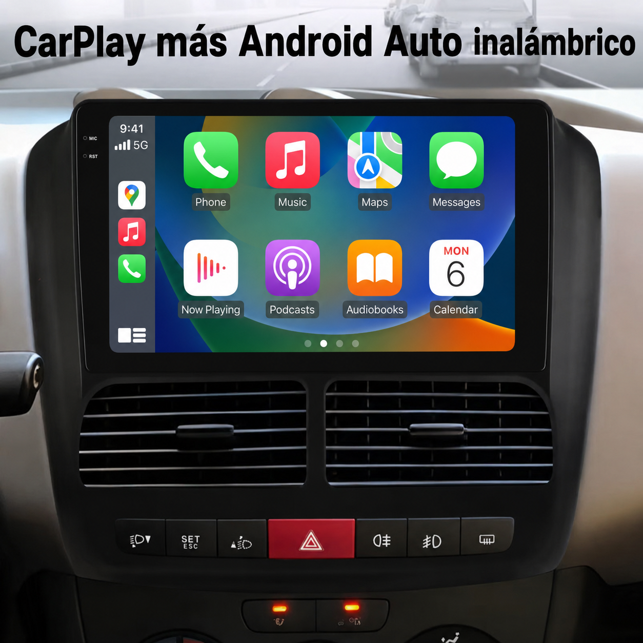 Radio Pantalla CarPlay y Android Auto para FIAT DOBLO - OPEL COMBO TOUR 2010-2015