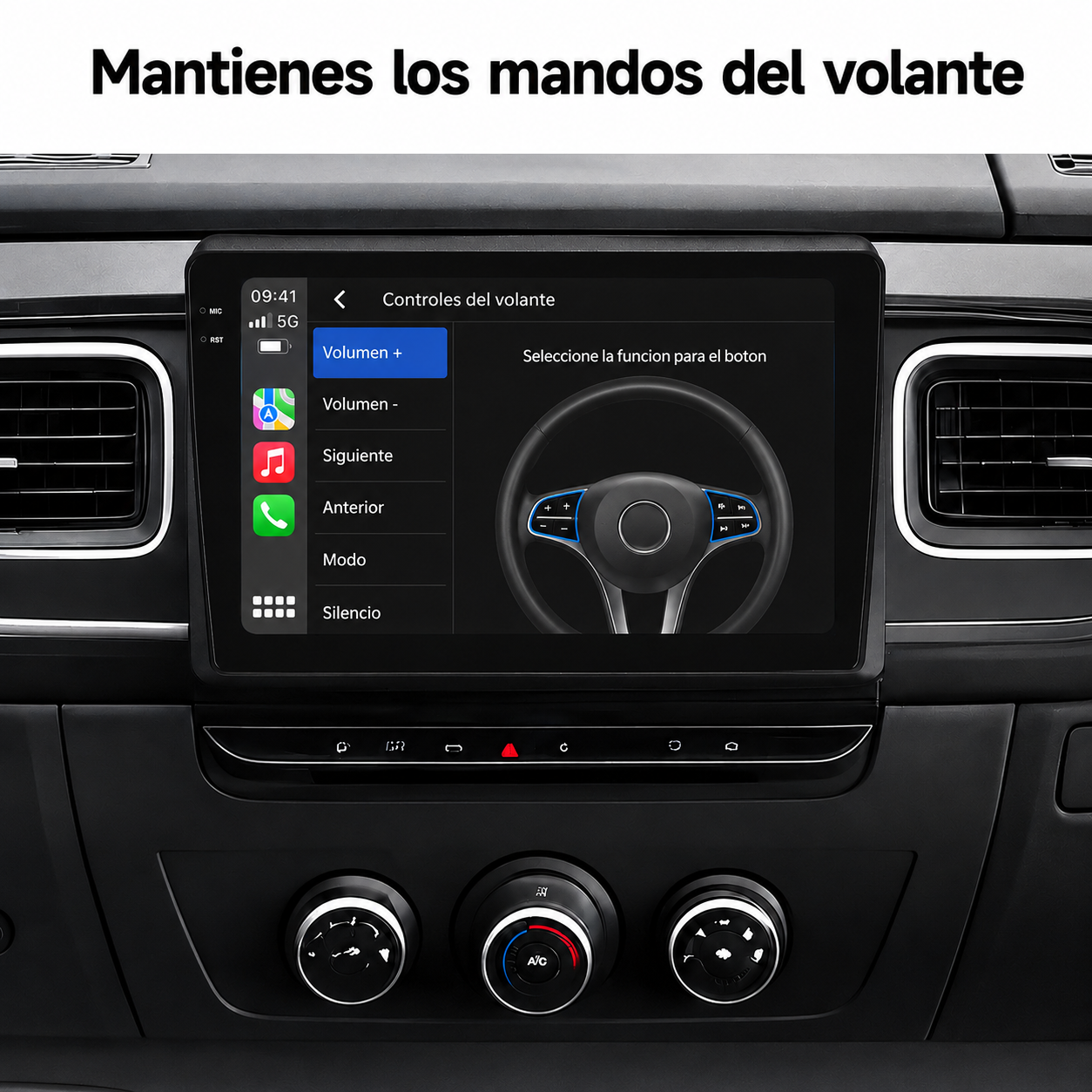 Radio Pantalla CarPlay y Android Auto para Renault Master 2018-2023