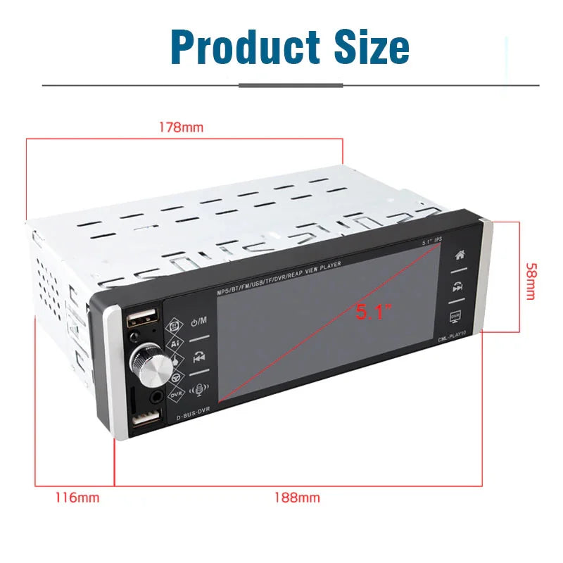 Radio Pantalla 1Din con RDS